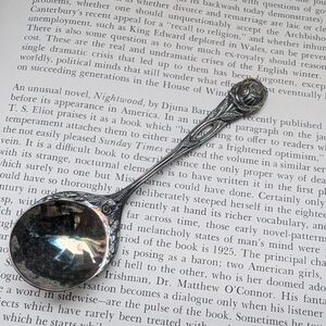 Vintage Rose Design Ornate Silver Spoon